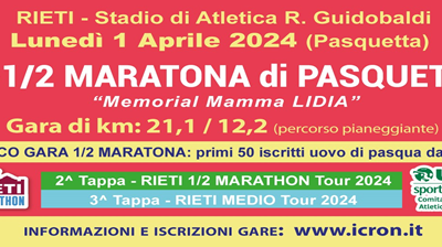 Mezza maratona di Pasquetta – Rieti 1 aprile 2024