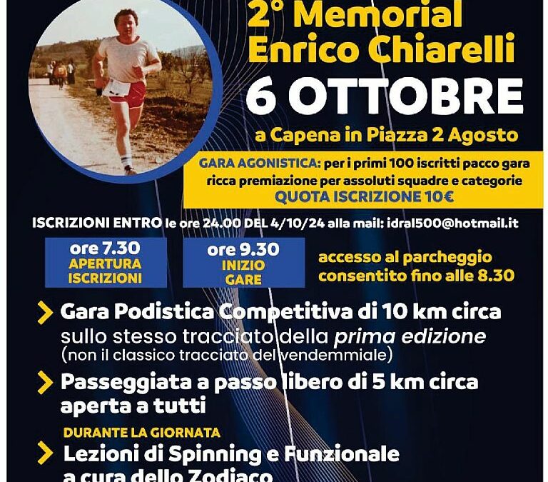 Memorial Enrico Chiarelli – Capena (Rm) 6 ottobre 2024