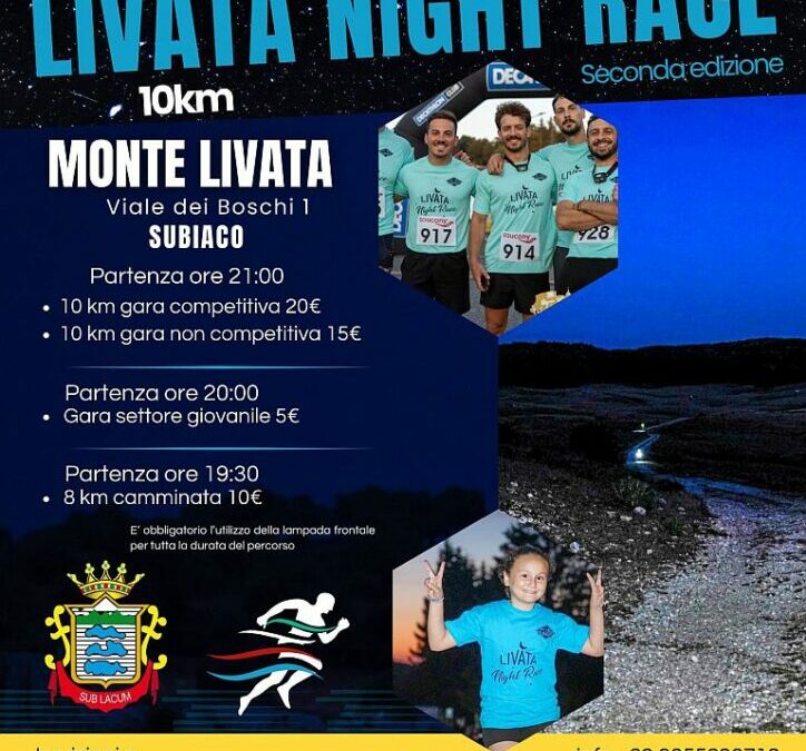 Livata Night Race – Subiaco (Rm) 19 luglio 2025
