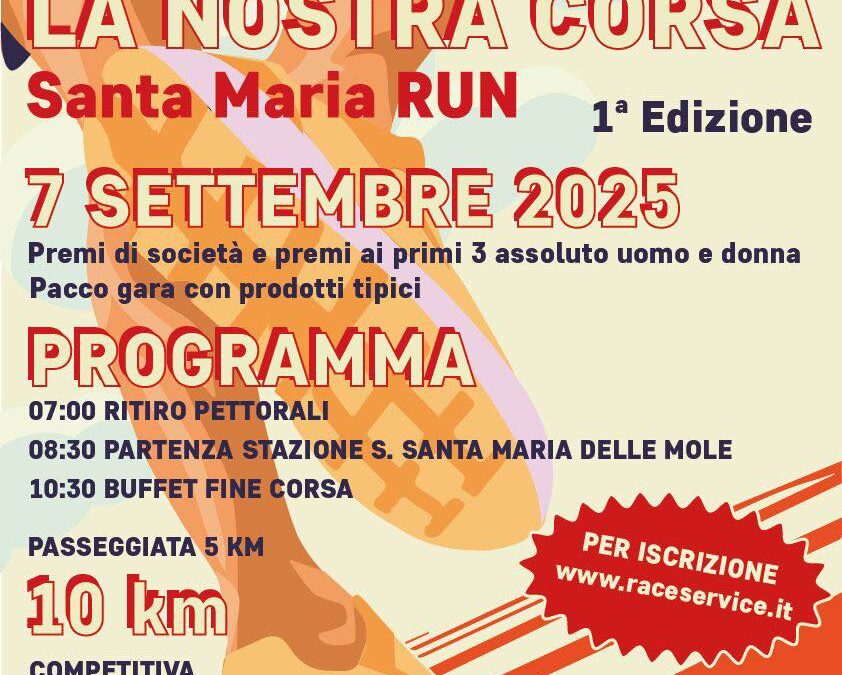 Santa Maria Run – Santa Maria delle Mole – Marino (Rm) 7 settembre 2025