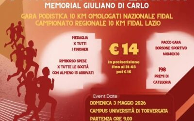 Corri a Tor Vergata – Roma 3 maggio 2026)