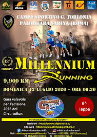 Millennium running – Palombara Sabina (Rm) 12 luglio 2026