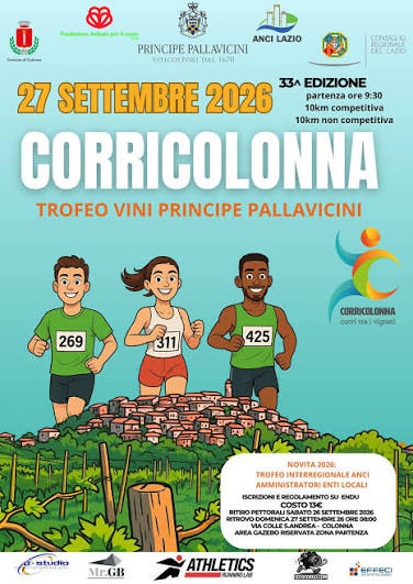 Corricolonna – Colonna (Rm) 27 settembre 2026